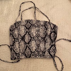 Snake skin tight crop top